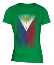 Philippines Faded Flag Ladies T-Shirt