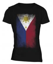 Philippines Faded Flag Ladies T-Shirt
