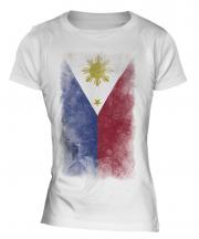 Philippines Faded Flag Ladies T-Shirt