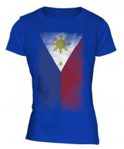 Philippines Faded Flag Ladies T-Shirt