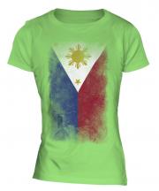 Philippines Faded Flag Ladies T-Shirt