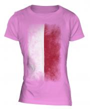 Poland Faded Flag Ladies T-Shirt