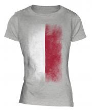 Poland Faded Flag Ladies T-Shirt