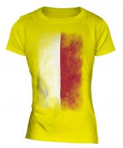 Poland Faded Flag Ladies T-Shirt