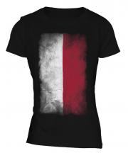 Poland Faded Flag Ladies T-Shirt