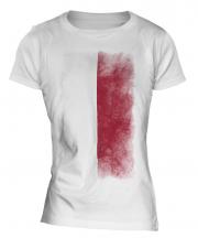 Poland Faded Flag Ladies T-Shirt