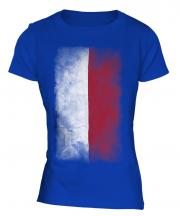 Poland Faded Flag Ladies T-Shirt