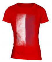 Poland Faded Flag Ladies T-Shirt