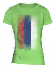 Republika Srpska Faded Flag Ladies T-Shirt