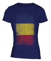 Romania Faded Flag Ladies T-Shirt