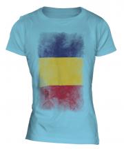 Romania Faded Flag Ladies T-Shirt