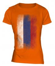 Russia Faded Flag Ladies T-Shirt