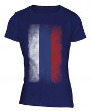 Russia Faded Flag Ladies T-Shirt