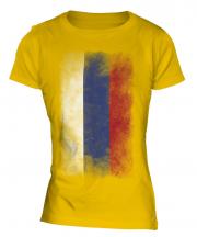 Russia Faded Flag Ladies T-Shirt