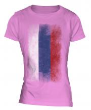 Russia Faded Flag Ladies T-Shirt