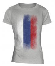 Russia Faded Flag Ladies T-Shirt
