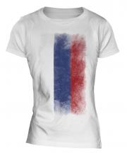 Russia Faded Flag Ladies T-Shirt