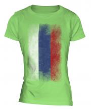 Russia Faded Flag Ladies T-Shirt