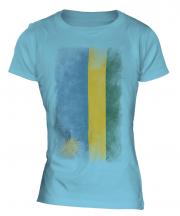 Rwanda Faded Flag Ladies T-Shirt