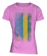 Rwanda Faded Flag Ladies T-Shirt