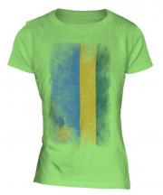 Rwanda Faded Flag Ladies T-Shirt