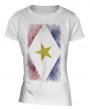 Saba Faded Flag Ladies T-Shirt