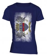 Saint Barthelemy Faded Flag Ladies T-Shirt