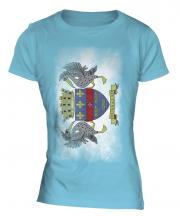 Saint Barthelemy Faded Flag Ladies T-Shirt