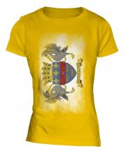 Saint Barthelemy Faded Flag Ladies T-Shirt