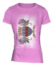 Saint Barthelemy Faded Flag Ladies T-Shirt