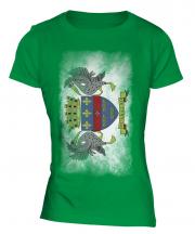 Saint Barthelemy Faded Flag Ladies T-Shirt