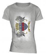 Saint Barthelemy Faded Flag Ladies T-Shirt