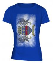 Saint Barthelemy Faded Flag Ladies T-Shirt