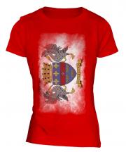 Saint Barthelemy Faded Flag Ladies T-Shirt