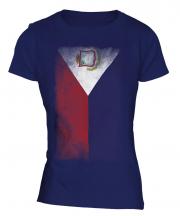 Saint Martin Faded Flag Ladies T-Shirt
