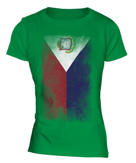 Saint Martin Faded Flag Ladies T-Shirt