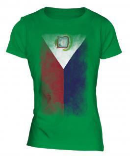 Saint Martin Faded Flag Ladies T-Shirt