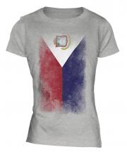 Saint Martin Faded Flag Ladies T-Shirt