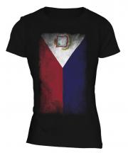 Saint Martin Faded Flag Ladies T-Shirt