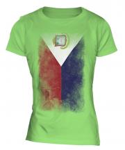 Saint Martin Faded Flag Ladies T-Shirt