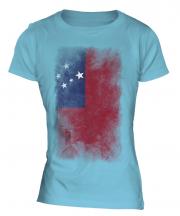 Samoa Faded Flag Ladies T-Shirt