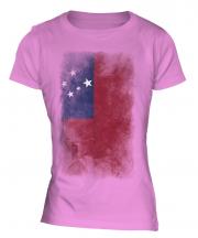 Samoa Faded Flag Ladies T-Shirt