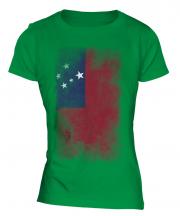 Samoa Faded Flag Ladies T-Shirt