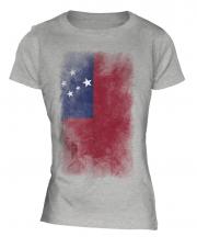 Samoa Faded Flag Ladies T-Shirt