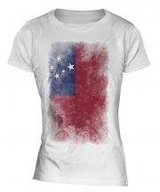 Samoa Faded Flag Ladies T-Shirt