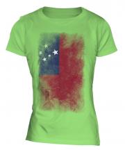 Samoa Faded Flag Ladies T-Shirt