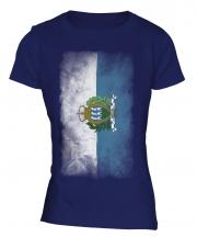San Marino Faded Flag Ladies T-Shirt