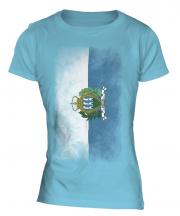 San Marino Faded Flag Ladies T-Shirt
