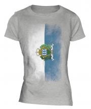 San Marino Faded Flag Ladies T-Shirt