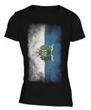 San Marino Faded Flag Ladies T-Shirt